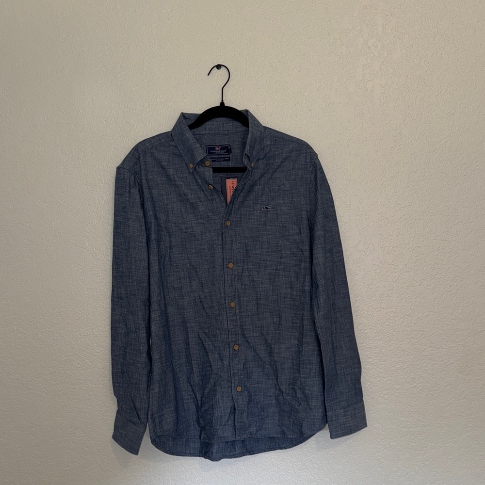 Vineyard Vines Chambray Blue Button-Down Shirt